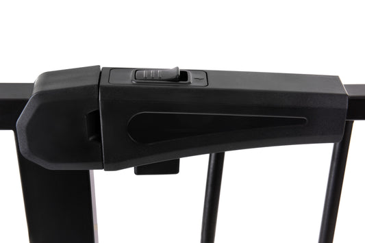 Poarta de Siguranta idealStore Safety Gate pentru Scari, dimensiuni ajustabile 75 - 103 cm, Fabricata din Otel, culoare Neagra