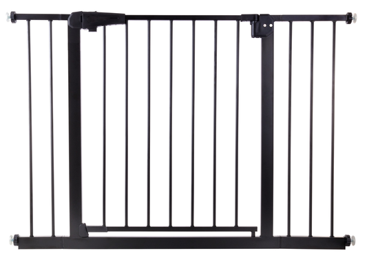 Poarta de Siguranta idealStore Safety Gate pentru Scari, dimensiuni ajustabile 75 - 117 cm, Fabricata din Otel, culoare Negru
