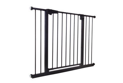 Poarta de Siguranta idealStore Safety Gate pentru Scari, dimensiuni ajustabile 75 - 117 cm, Fabricata din Otel, culoare Negru