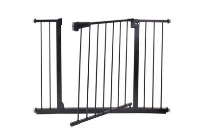 Poarta de Siguranta idealStore Safety Gate pentru Scari, dimensiuni ajustabile 75 - 117 cm, Fabricata din Otel, culoare Negru