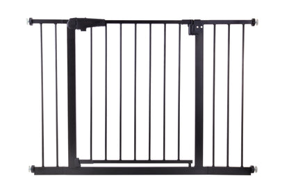 Poarta de Siguranta idealStore Safety Gate pentru Scari, dimensiuni ajustabile 75 - 117 cm, Fabricata din Otel, culoare Negru