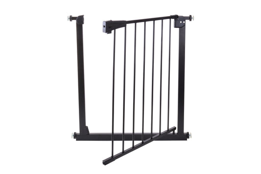 Poarta de Siguranta idealStore Safety Gate pentru Scari, dimensiuni ajustabile 75 - 85 cm, Fabricata din Otel, culoare Neagra
