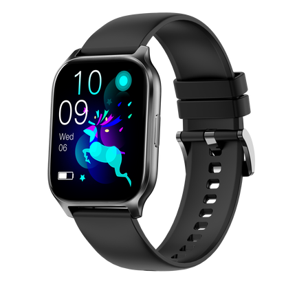 Ceas Smartwatch idealSTORE PopUP, Apel Telefonic, Hands Free, 100 Moduri Sportive, Ecran 2,02', Sunet HD, Comenzi Vocale-Siri, Redare muzica, Monitorizarea Sanatatii, Oxigenul din Sange, Mesaje si Notificari, Silicon Black