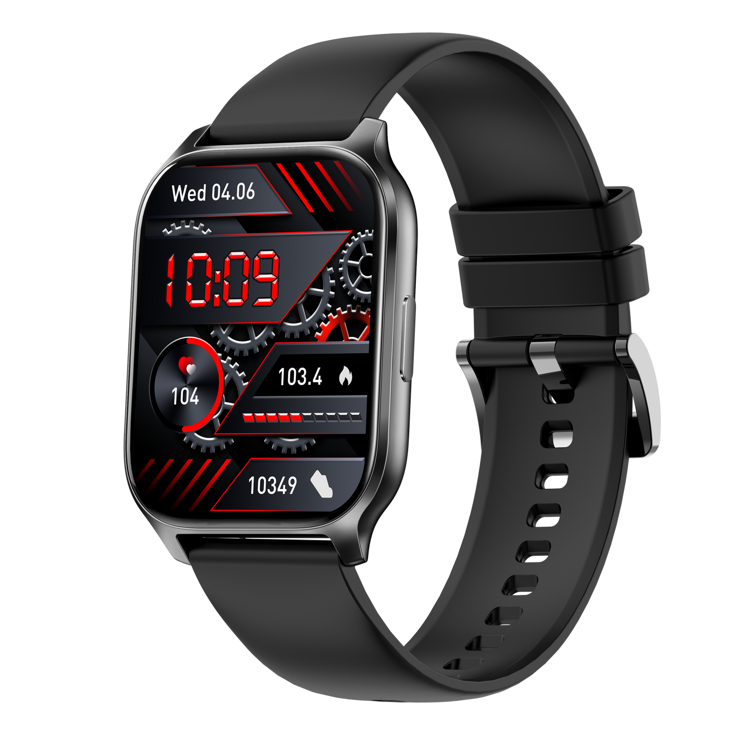 Ceas Smartwatch idealSTORE PopUP, Apel Telefonic, Hands Free, 100 Moduri Sportive, Ecran 2,02', Sunet HD, Comenzi Vocale-Siri, Redare muzica, Monitorizarea Sanatatii, Oxigenul din Sange, Mesaje si Notificari, Silicon Black