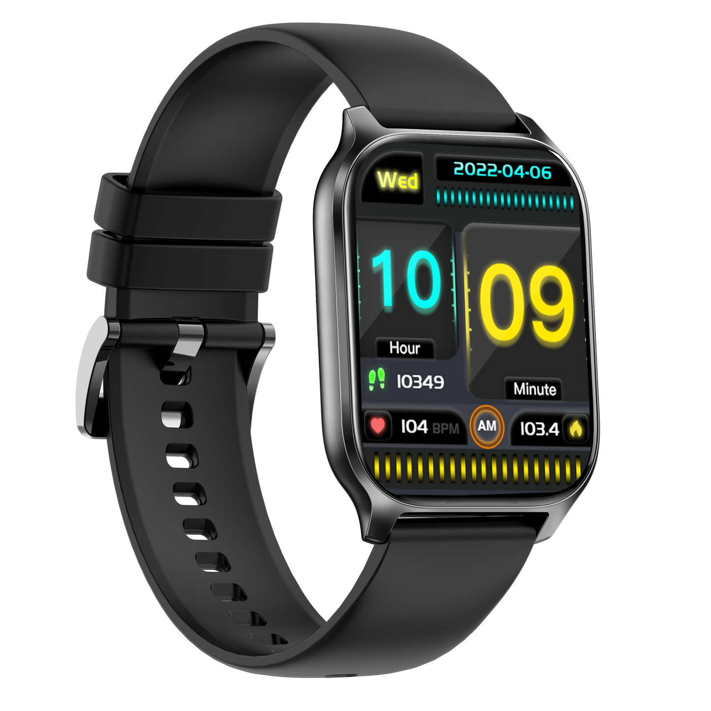 Ceas Smartwatch idealSTORE PopUP, Apel Telefonic, Hands Free, 100 Moduri Sportive, Ecran 2,02', Sunet HD, Comenzi Vocale-Siri, Redare muzica, Monitorizarea Sanatatii, Oxigenul din Sange, Mesaje si Notificari, Silicon Black