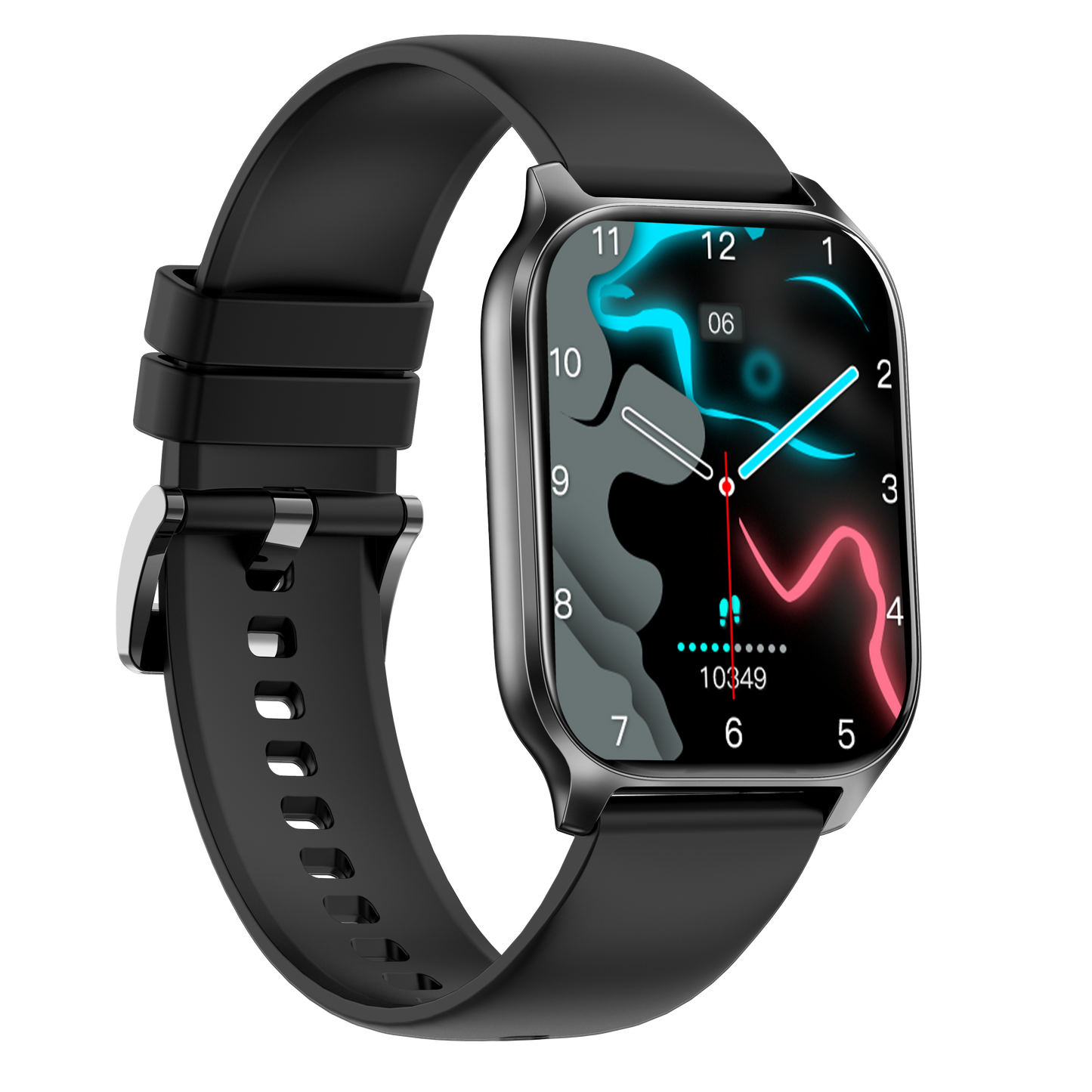 Ceas Smartwatch idealSTORE PopUP, Apel Telefonic, Hands Free, 100 Moduri Sportive, Ecran 2,02', Sunet HD, Comenzi Vocale-Siri, Redare muzica, Monitorizarea Sanatatii, Oxigenul din Sange, Mesaje si Notificari, Silicon Black