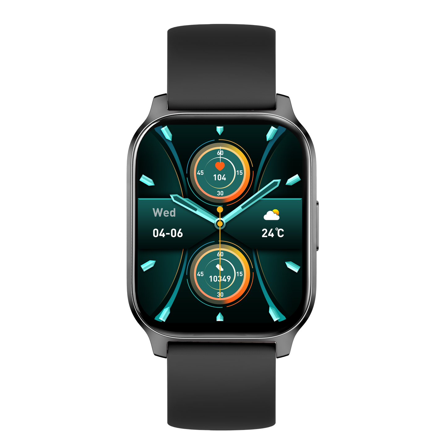 Ceas Smartwatch idealSTORE PopUP, Apel Telefonic, Hands Free, 100 Moduri Sportive, Ecran 2,02', Sunet HD, Comenzi Vocale-Siri, Redare muzica, Monitorizarea Sanatatii, Oxigenul din Sange, Mesaje si Notificari, Silicon Black