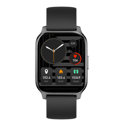 Ceas Smartwatch idealSTORE PopUP, Apel Telefonic, Hands Free, 100 Moduri Sportive, Ecran 2,02', Sunet HD, Comenzi Vocale-Siri, Redare muzica, Monitorizarea Sanatatii, Oxigenul din Sange, Mesaje si Notificari, Silicon Black