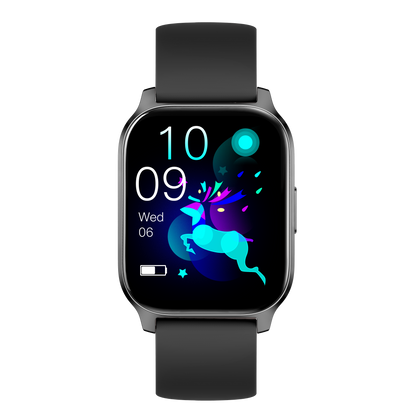 Ceas Smartwatch idealSTORE PopUP, Apel Telefonic, Hands Free, 100 Moduri Sportive, Ecran 2,02', Sunet HD, Comenzi Vocale-Siri, Redare muzica, Monitorizarea Sanatatii, Oxigenul din Sange, Mesaje si Notificari, Silicon Black