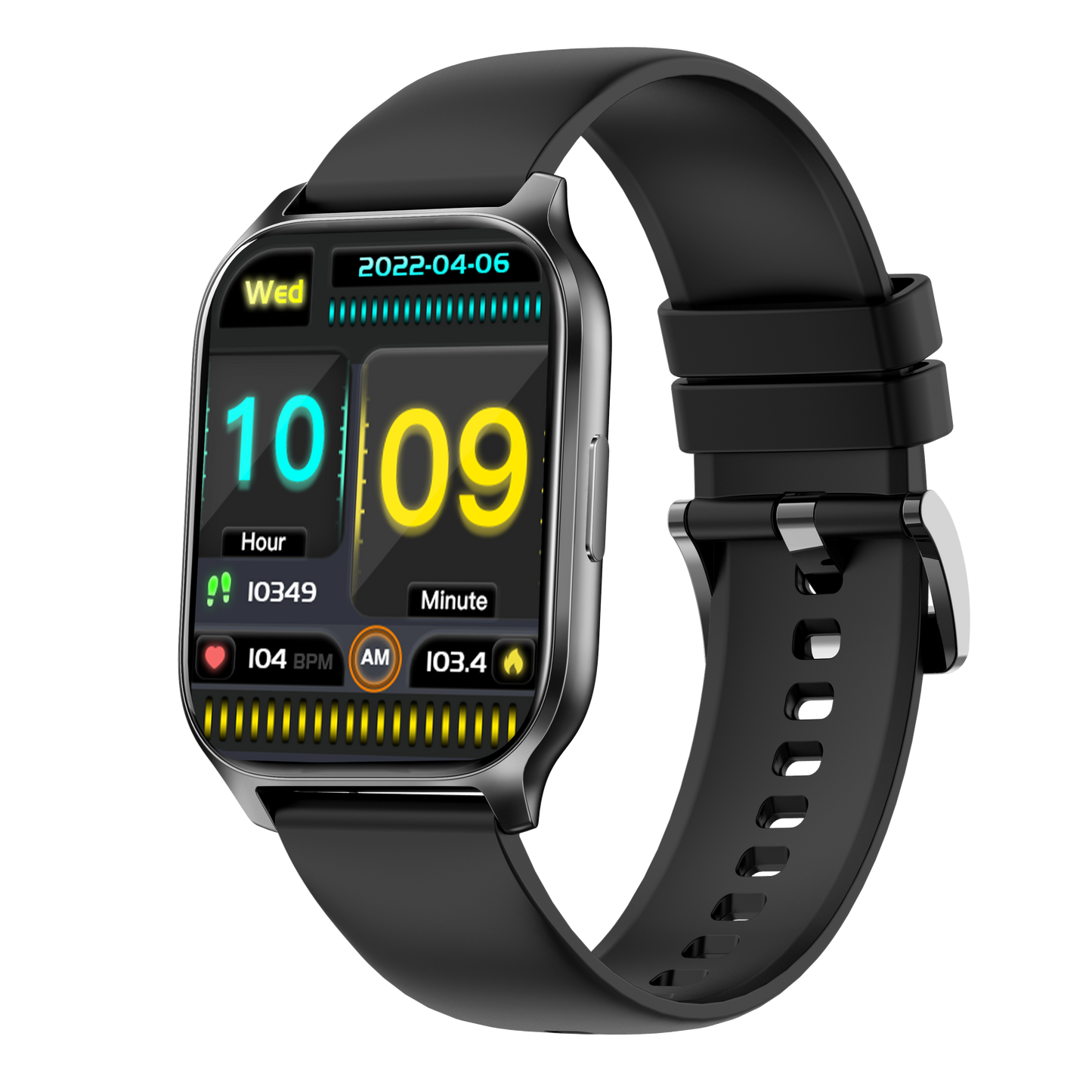 Ceas Smartwatch idealSTORE PopUP, Apel Telefonic, Hands Free, 100 Moduri Sportive, Ecran 2,02', Sunet HD, Comenzi Vocale-Siri, Redare muzica, Monitorizarea Sanatatii, Oxigenul din Sange, Mesaje si Notificari, Silicon Black