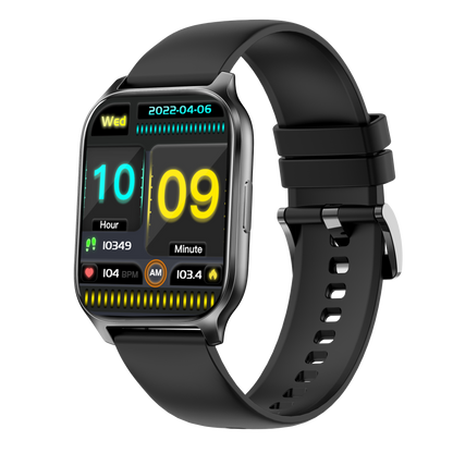 Ceas Smartwatch idealSTORE PopUP, Apel Telefonic, Hands Free, 100 Moduri Sportive, Ecran 2,02', Sunet HD, Comenzi Vocale-Siri, Redare muzica, Monitorizarea Sanatatii, Oxigenul din Sange, Mesaje si Notificari, Silicon Black