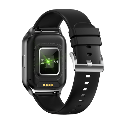 Ceas Smartwatch idealSTORE PopUP, Apel Telefonic, Hands Free, 100 Moduri Sportive, Ecran 2,02', Sunet HD, Comenzi Vocale-Siri, Redare muzica, Monitorizarea Sanatatii, Oxigenul din Sange, Mesaje si Notificari, Silicon Black