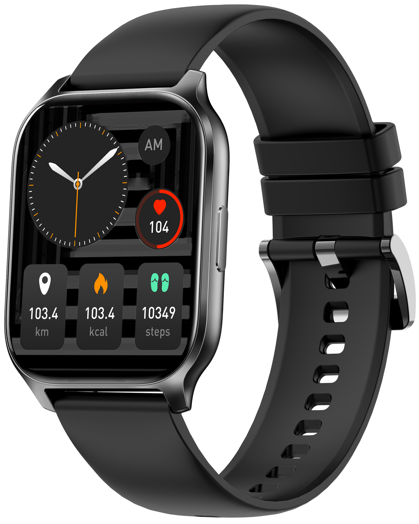 Ceas Smartwatch idealSTORE PopUP, Apel Telefonic, Hands Free, 100 Moduri Sportive, Ecran 2,02', Sunet HD, Comenzi Vocale-Siri, Redare muzica, Monitorizarea Sanatatii, Oxigenul din Sange, Mesaje si Notificari, Silicon Black