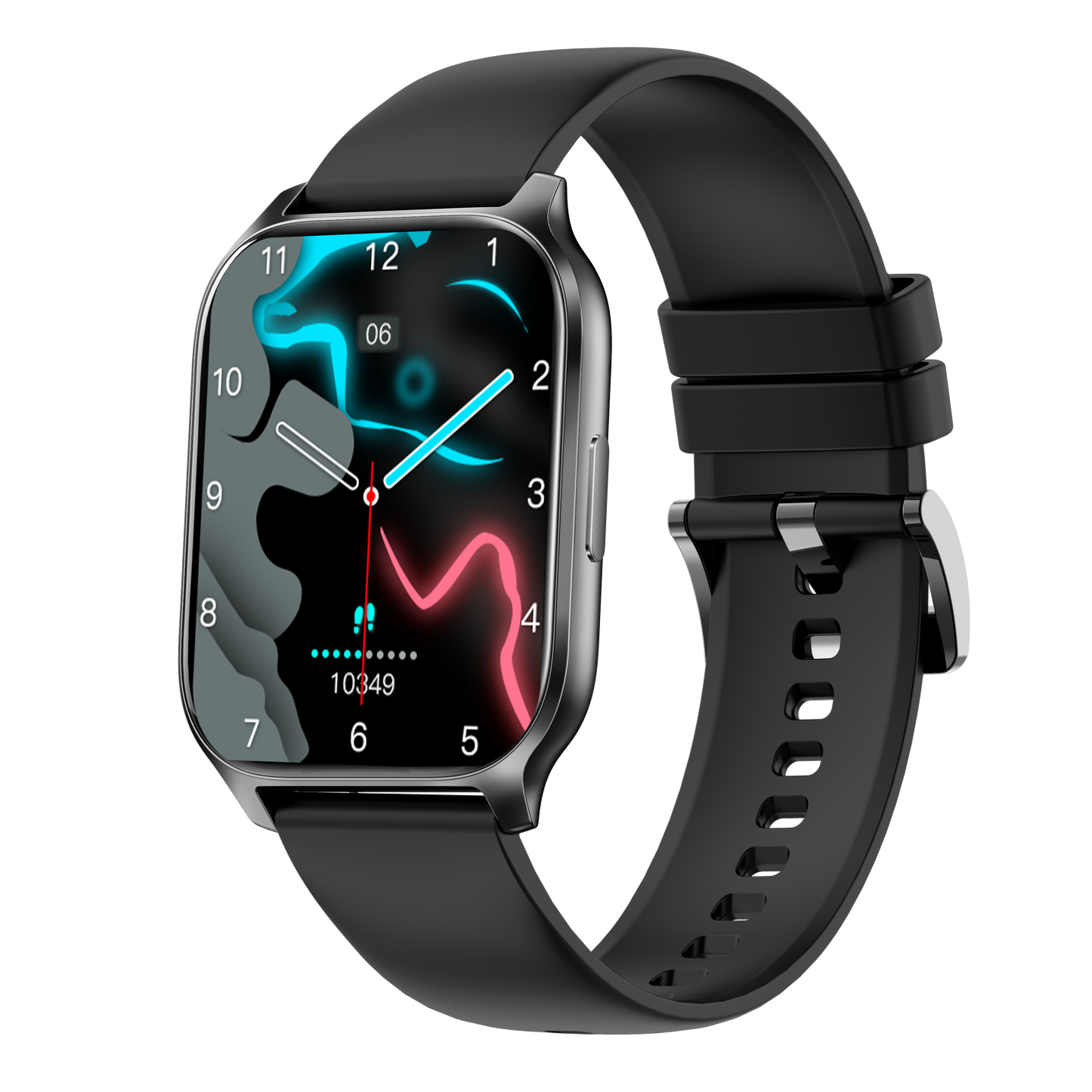 Ceas Smartwatch idealSTORE PopUP, Apel Telefonic, Hands Free, 100 Moduri Sportive, Ecran 2,02', Sunet HD, Comenzi Vocale-Siri, Redare muzica, Monitorizarea Sanatatii, Oxigenul din Sange, Mesaje si Notificari, Silicon Black