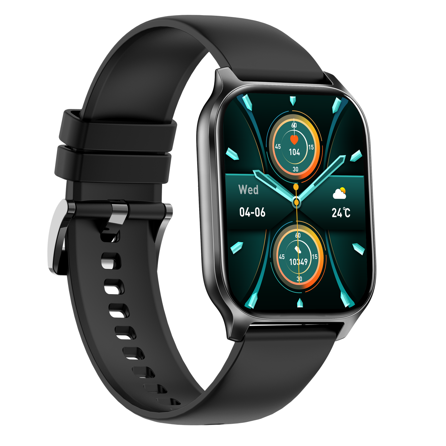 Ceas Smartwatch idealSTORE PopUP, Apel Telefonic, Hands Free, 100 Moduri Sportive, Ecran 2,02', Sunet HD, Comenzi Vocale-Siri, Redare muzica, Monitorizarea Sanatatii, Oxigenul din Sange, Mesaje si Notificari, Silicon Black