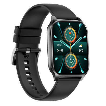 Ceas Smartwatch idealSTORE PopUP, Apel Telefonic, Hands Free, 100 Moduri Sportive, Ecran 2,02', Sunet HD, Comenzi Vocale-Siri, Redare muzica, Monitorizarea Sanatatii, Oxigenul din Sange, Mesaje si Notificari, Silicon Black