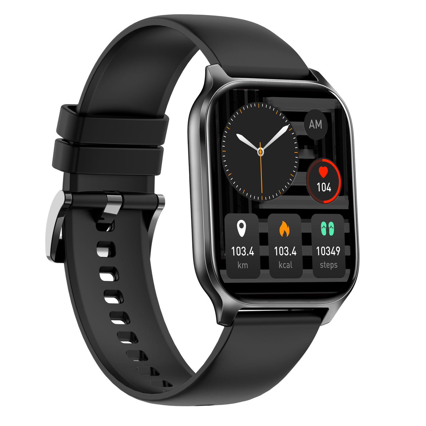 Ceas Smartwatch idealSTORE PopUP, Apel Telefonic, Hands Free, 100 Moduri Sportive, Ecran 2,02', Sunet HD, Comenzi Vocale-Siri, Redare muzica, Monitorizarea Sanatatii, Oxigenul din Sange, Mesaje si Notificari, Silicon Black