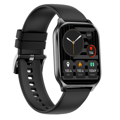 Ceas Smartwatch idealSTORE PopUP, Apel Telefonic, Hands Free, 100 Moduri Sportive, Ecran 2,02', Sunet HD, Comenzi Vocale-Siri, Redare muzica, Monitorizarea Sanatatii, Oxigenul din Sange, Mesaje si Notificari, Silicon Black