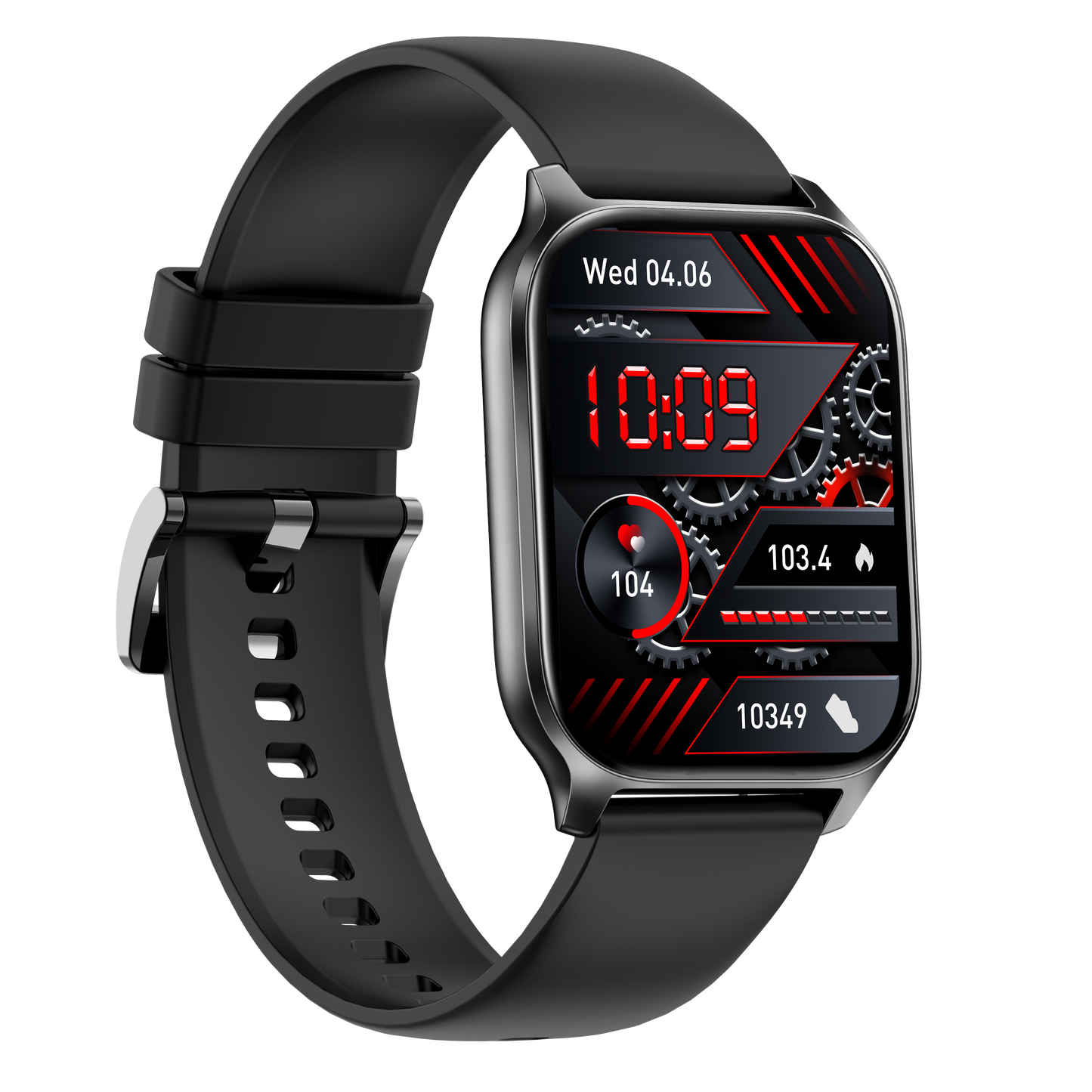 Ceas Smartwatch idealSTORE PopUP, Apel Telefonic, Hands Free, 100 Moduri Sportive, Ecran 2,02', Sunet HD, Comenzi Vocale-Siri, Redare muzica, Monitorizarea Sanatatii, Oxigenul din Sange, Mesaje si Notificari, Silicon Black