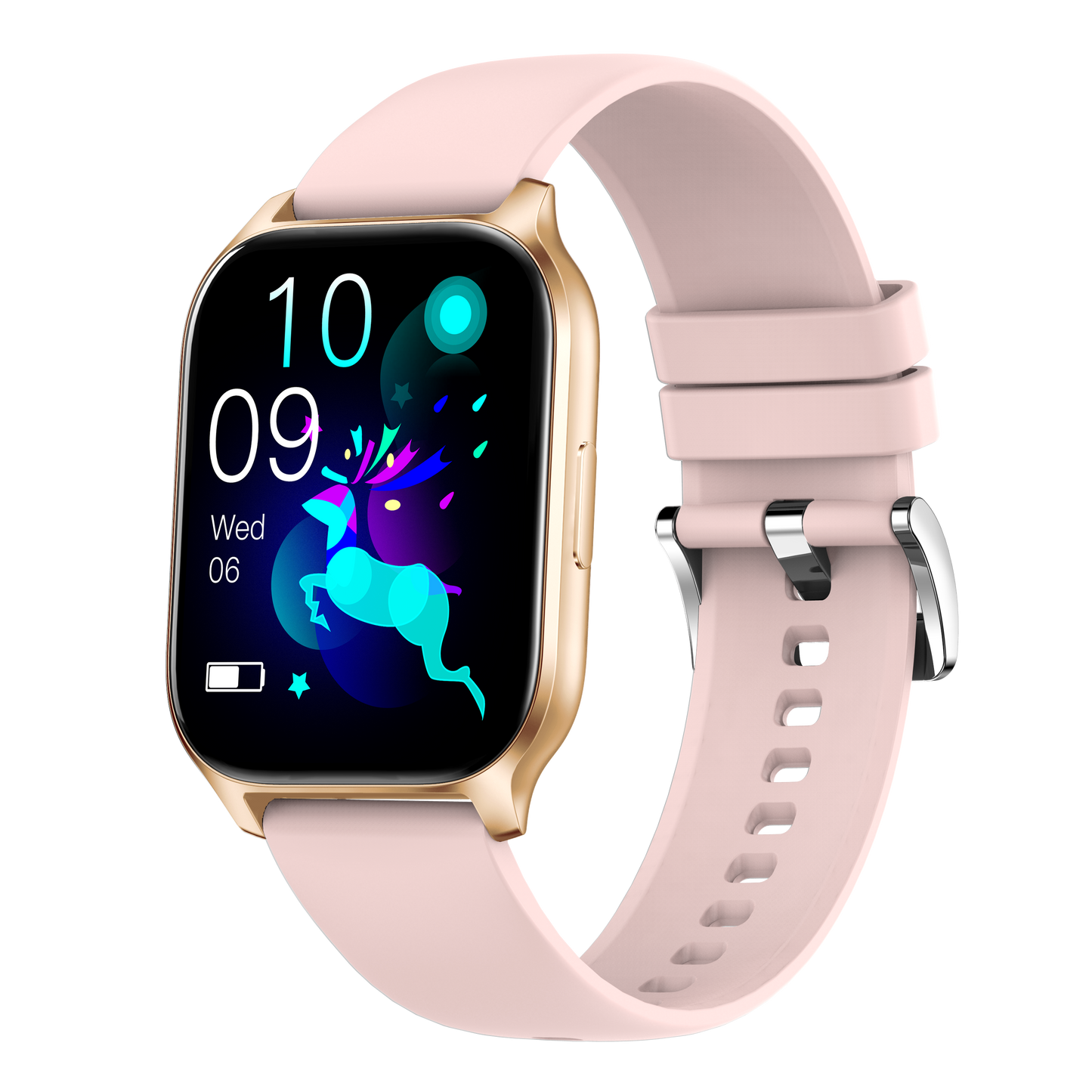 Ceas Smartwatch idealSTORE PopUP, Apel Telefonic, Hands Free, 100 Moduri Sportive, Ecran 2,02', Sunet HD, Comenzi Vocale-Siri, Redare muzica, Monitorizarea Sanatatii, Oxigenul din Sange, Mesaje si Notificari, Silicon Gold