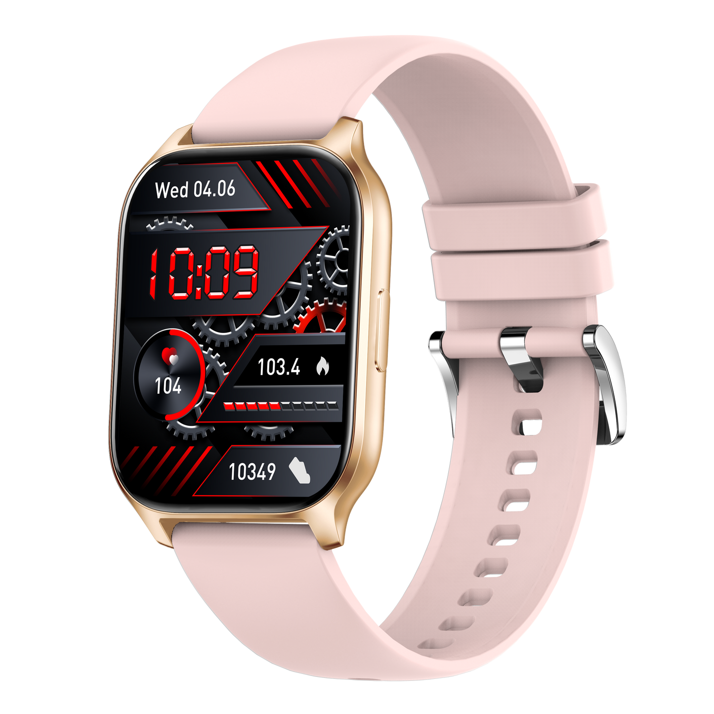 Ceas Smartwatch idealSTORE PopUP, Apel Telefonic, Hands Free, 100 Moduri Sportive, Ecran 2,02', Sunet HD, Comenzi Vocale-Siri, Redare muzica, Monitorizarea Sanatatii, Oxigenul din Sange, Mesaje si Notificari, Silicon Gold