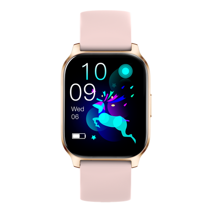 Ceas Smartwatch idealSTORE PopUP, Apel Telefonic, Hands Free, 100 Moduri Sportive, Ecran 2,02', Sunet HD, Comenzi Vocale-Siri, Redare muzica, Monitorizarea Sanatatii, Oxigenul din Sange, Mesaje si Notificari, Silicon Gold
