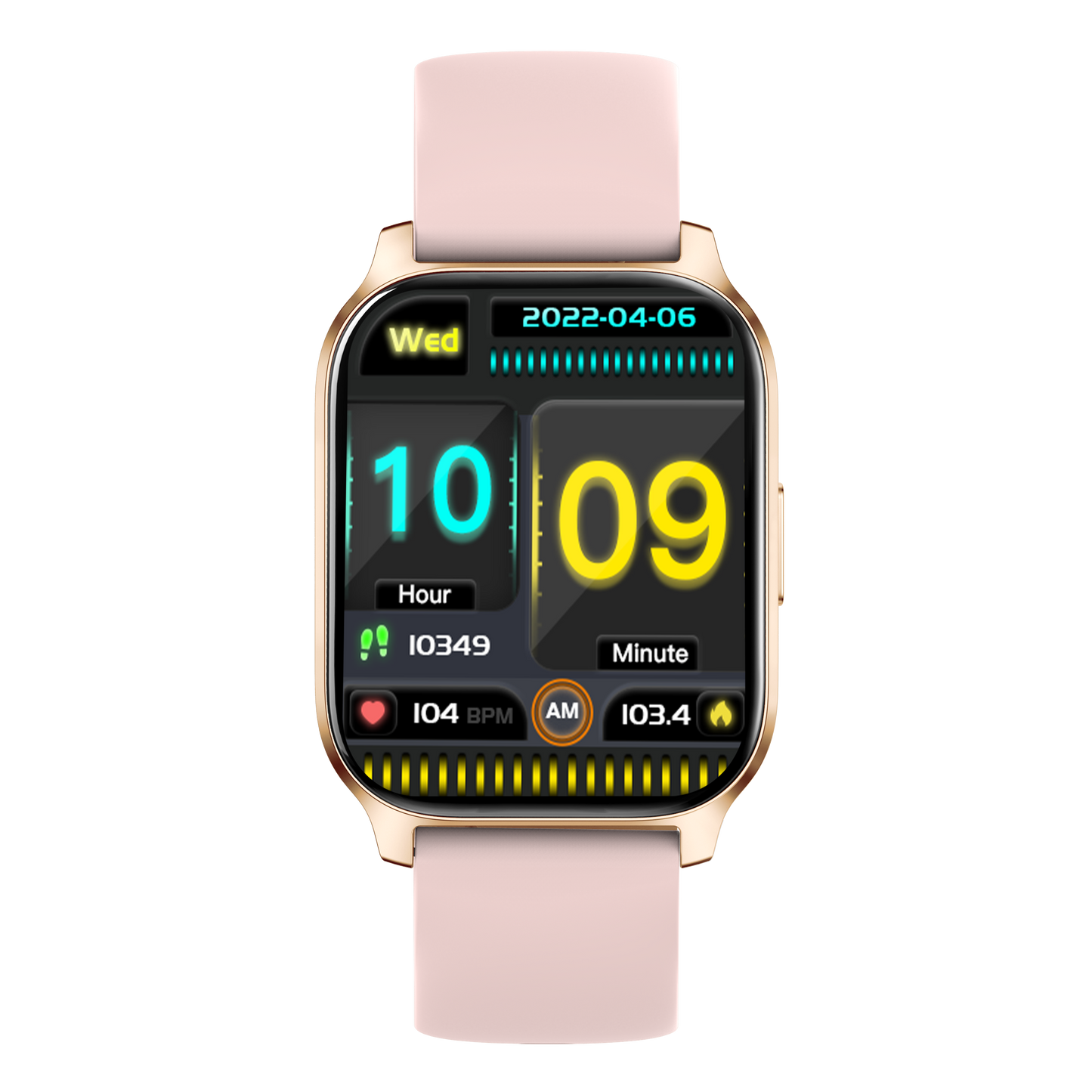 Ceas Smartwatch idealSTORE PopUP, Apel Telefonic, Hands Free, 100 Moduri Sportive, Ecran 2,02', Sunet HD, Comenzi Vocale-Siri, Redare muzica, Monitorizarea Sanatatii, Oxigenul din Sange, Mesaje si Notificari, Silicon Gold