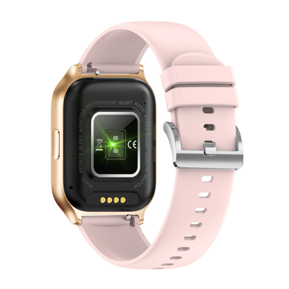 Ceas Smartwatch idealSTORE PopUP, Apel Telefonic, Hands Free, 100 Moduri Sportive, Ecran 2,02', Sunet HD, Comenzi Vocale-Siri, Redare muzica, Monitorizarea Sanatatii, Oxigenul din Sange, Mesaje si Notificari, Silicon Gold