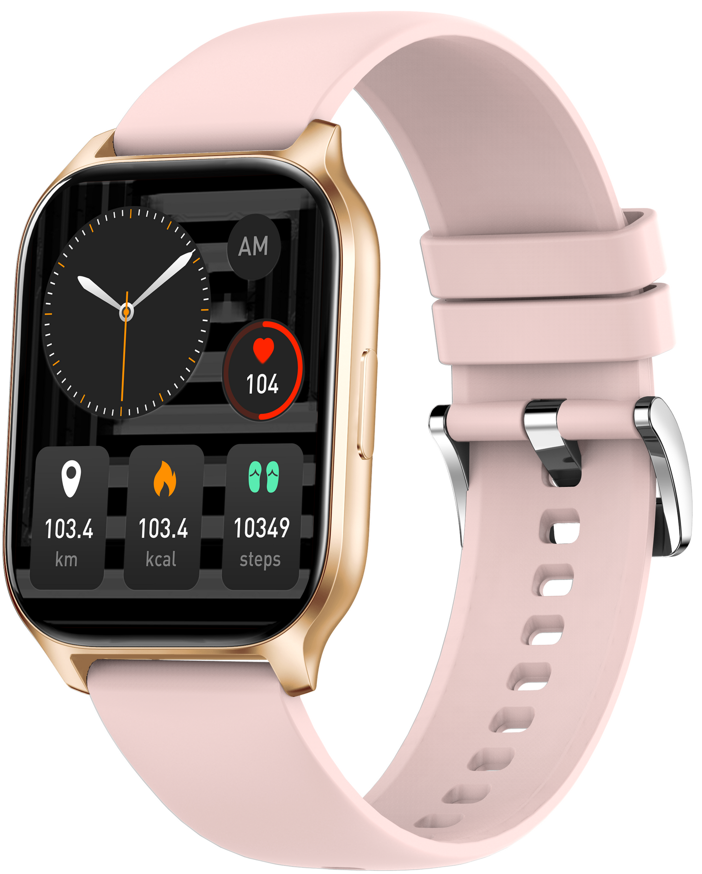 Ceas Smartwatch idealSTORE PopUP, Apel Telefonic, Hands Free, 100 Moduri Sportive, Ecran 2,02', Sunet HD, Comenzi Vocale-Siri, Redare muzica, Monitorizarea Sanatatii, Oxigenul din Sange, Mesaje si Notificari, Silicon Gold