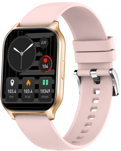 Ceas Smartwatch idealSTORE PopUP, Apel Telefonic, Hands Free, 100 Moduri Sportive, Ecran 2,02', Sunet HD, Comenzi Vocale-Siri, Redare muzica, Monitorizarea Sanatatii, Oxigenul din Sange, Mesaje si Notificari, Silicon Gold