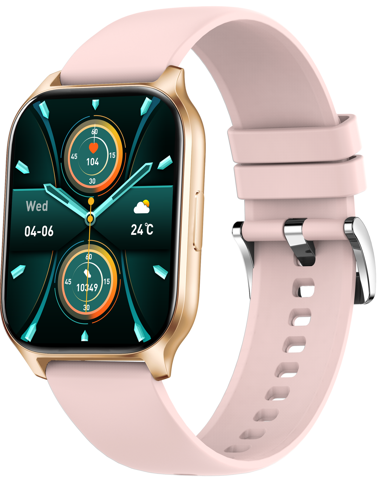 Ceas Smartwatch idealSTORE PopUP, Apel Telefonic, Hands Free, 100 Moduri Sportive, Ecran 2,02', Sunet HD, Comenzi Vocale-Siri, Redare muzica, Monitorizarea Sanatatii, Oxigenul din Sange, Mesaje si Notificari, Silicon Gold