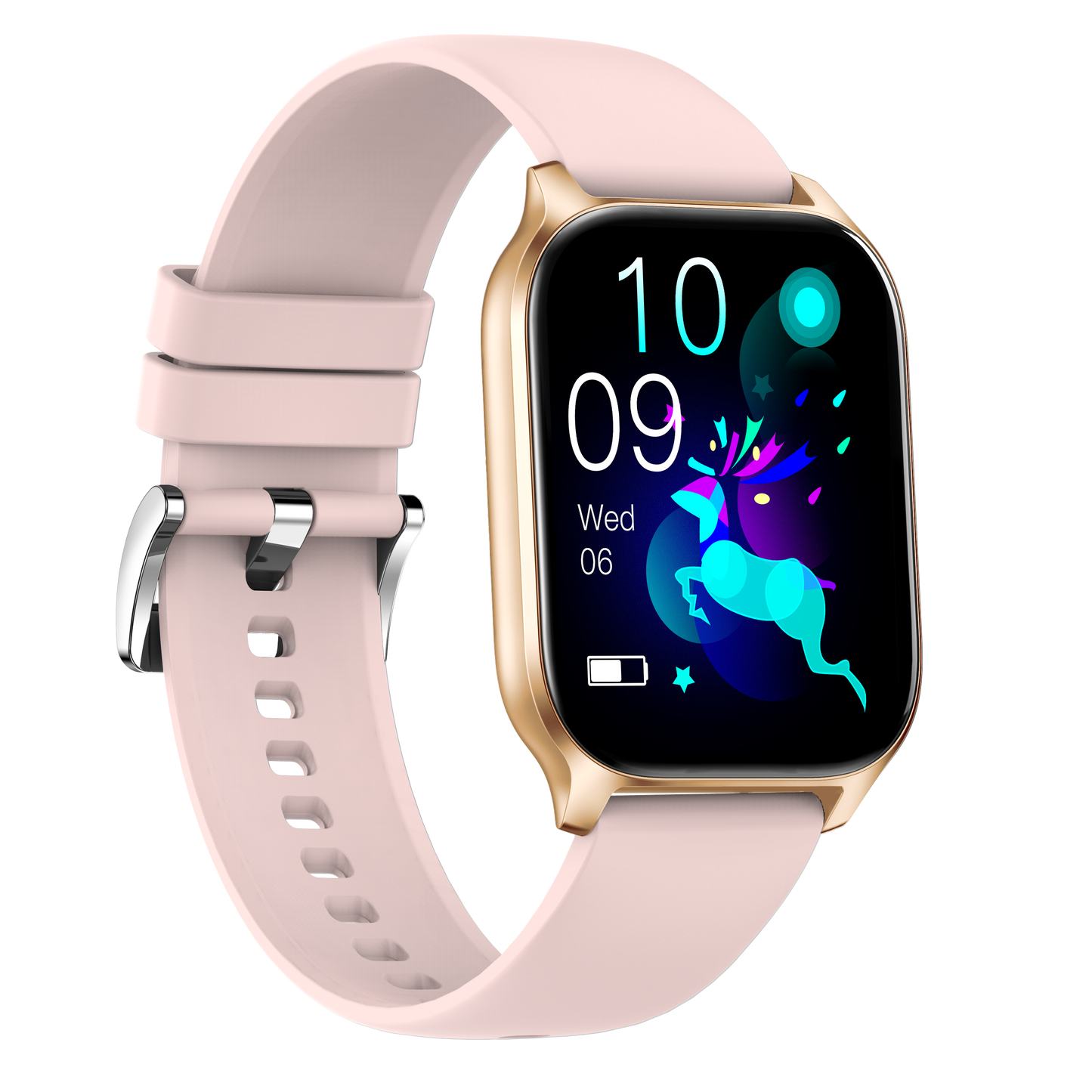 Ceas Smartwatch idealSTORE PopUP, Apel Telefonic, Hands Free, 100 Moduri Sportive, Ecran 2,02', Sunet HD, Comenzi Vocale-Siri, Redare muzica, Monitorizarea Sanatatii, Oxigenul din Sange, Mesaje si Notificari, Silicon Gold