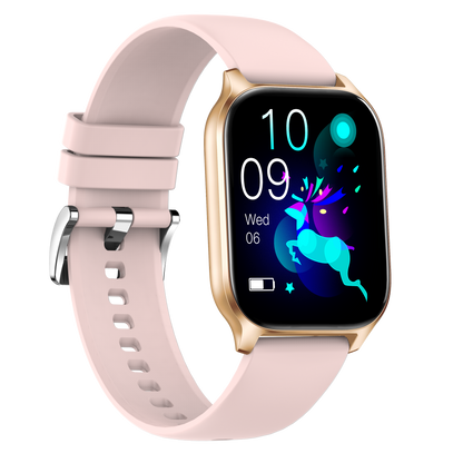 Ceas Smartwatch idealSTORE PopUP, Apel Telefonic, Hands Free, 100 Moduri Sportive, Ecran 2,02', Sunet HD, Comenzi Vocale-Siri, Redare muzica, Monitorizarea Sanatatii, Oxigenul din Sange, Mesaje si Notificari, Silicon Gold