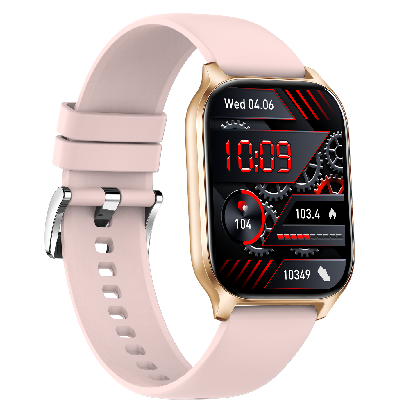 Ceas Smartwatch idealSTORE PopUP, Apel Telefonic, Hands Free, 100 Moduri Sportive, Ecran 2,02', Sunet HD, Comenzi Vocale-Siri, Redare muzica, Monitorizarea Sanatatii, Oxigenul din Sange, Mesaje si Notificari, Silicon Gold