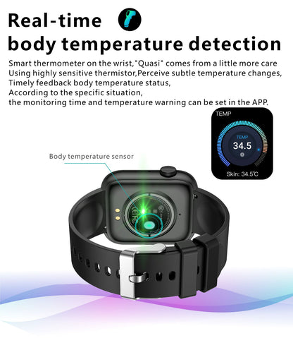 Smartwatch idealStore PowerStyle, Apel prin Bluetooth, Difuzor si Microfon integrat, Asistent Vocal, Monitorizare Stare Sanatate, Pulsoximetru, Termometru, 100 de Moduri Sport, Norificari Aplicatii, Culoare Negru