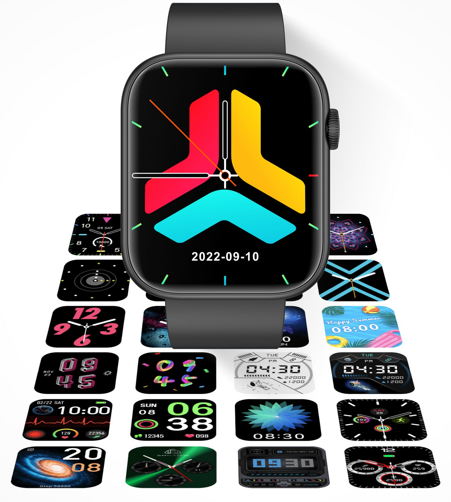 Smartwatch idealStore PowerStyle, Apel prin Bluetooth, Difuzor si Microfon integrat, Asistent Vocal, Monitorizare Stare Sanatate, Pulsoximetru, Termometru, 100 de Moduri Sport, Norificari Aplicatii, Culoare Negru