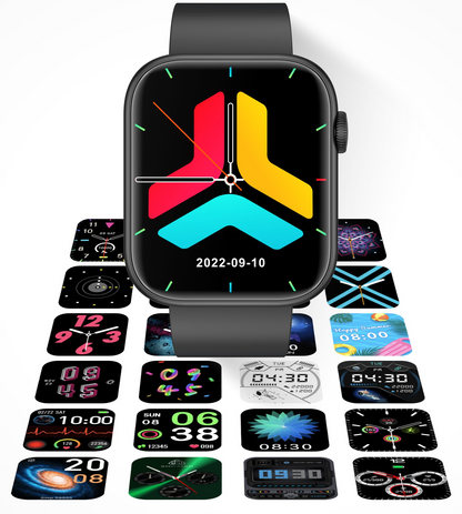 Smartwatch idealStore PowerStyle, Apel prin Bluetooth, Difuzor si Microfon integrat, Asistent Vocal, Monitorizare Stare Sanatate, Pulsoximetru, Termometru, 100 de Moduri Sport, Norificari Aplicatii, Culoare Negru