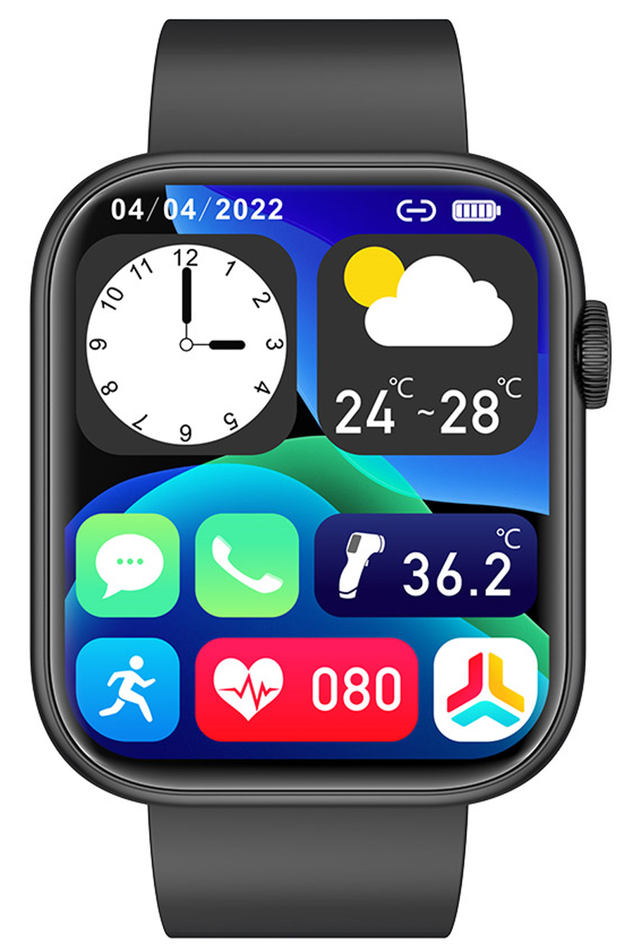 Smartwatch idealStore PowerStyle, Apel prin Bluetooth, Difuzor si Microfon integrat, Asistent Vocal, Monitorizare Stare Sanatate, Pulsoximetru, Termometru, 100 de Moduri Sport, Norificari Aplicatii, Culoare Negru