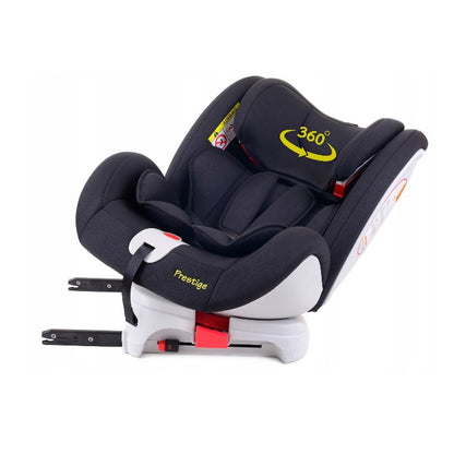 Scaun auto Profesional dedicat pentru copil, BABY JOLIE PRESTIGE IDL Collection , Pentru 3 grupe de greutate intre 0-36 Kg, Tehnologie ISOFIX si Centura TOP TETHER, Rotire 360 grade cu Reglarea pozitiei de somn si a inaltimii tetierei, Negru