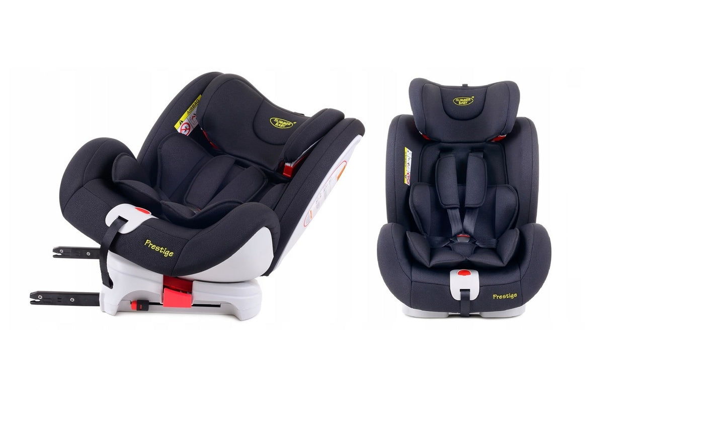 Scaun auto Profesional dedicat pentru copil, BABY JOLIE PRESTIGE IDL Collection , Pentru 3 grupe de greutate intre 0-36 Kg, Tehnologie ISOFIX si Centura TOP TETHER, Rotire 360 grade cu Reglarea pozitiei de somn si a inaltimii tetierei, Negru