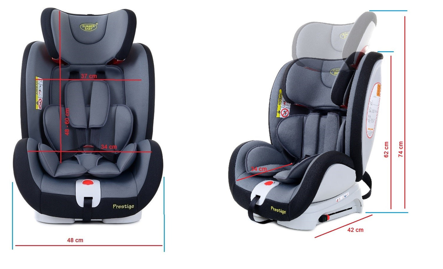 Scaun auto Profesional dedicat pentru copil, BABY JOLIE PRESTIGE IDL Collection , Pentru 3 grupe de greutate intre 0-36 Kg, Tehnologie ISOFIX si Centura TOP TETHER, Rotire 360 grade cu Reglarea pozitiei de somn si a inaltimii tetierei, Negru-Gri