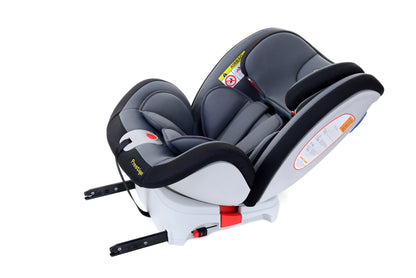 Scaun auto Profesional dedicat pentru copil, BABY JOLIE PRESTIGE IDL Collection , Pentru 3 grupe de greutate intre 0-36 Kg, Tehnologie ISOFIX si Centura TOP TETHER, Rotire 360 grade cu Reglarea pozitiei de somn si a inaltimii tetierei, Negru-Gri