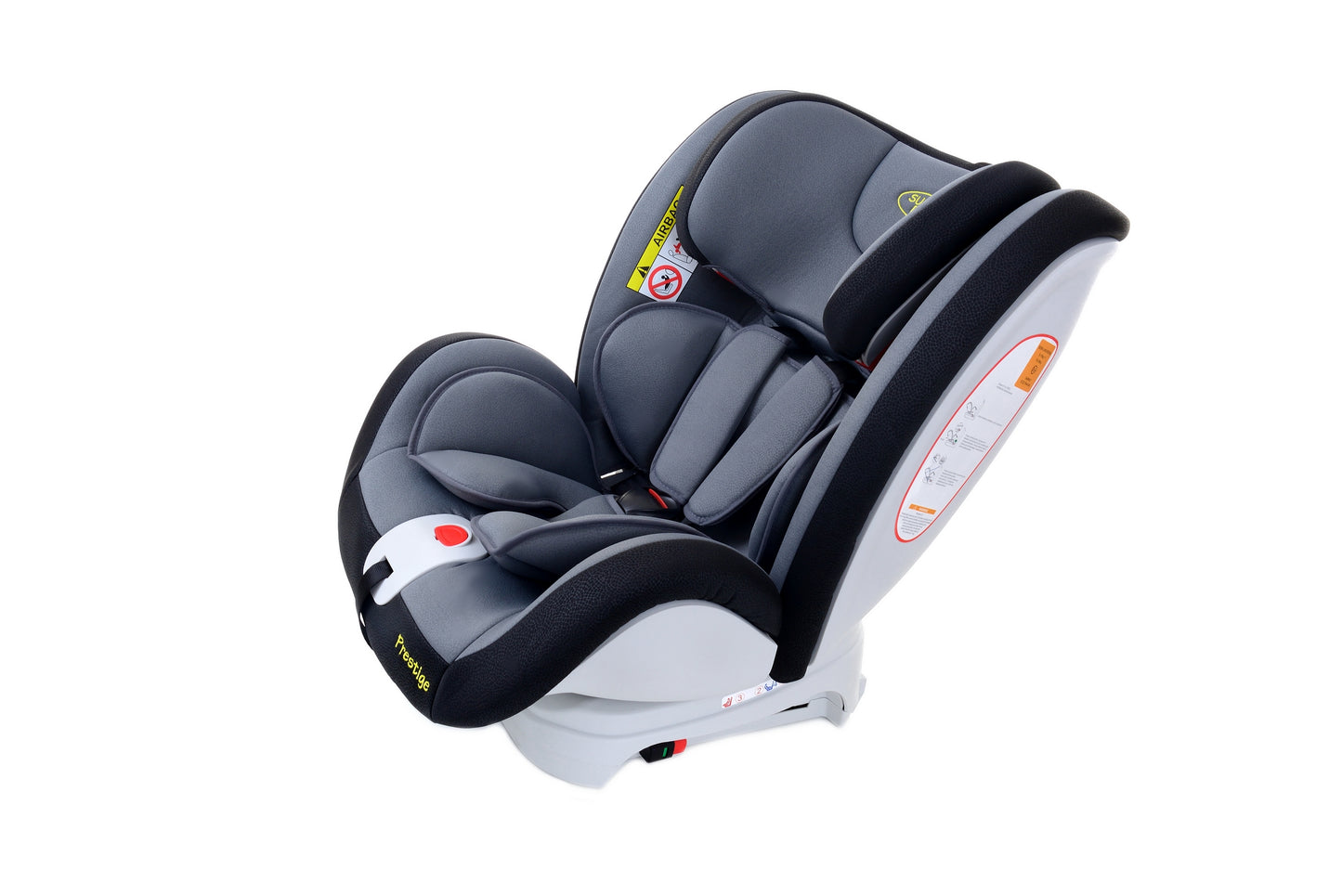 Scaun auto Profesional dedicat pentru copil, BABY JOLIE PRESTIGE IDL Collection , Pentru 3 grupe de greutate intre 0-36 Kg, Tehnologie ISOFIX si Centura TOP TETHER, Rotire 360 grade cu Reglarea pozitiei de somn si a inaltimii tetierei, Negru-Gri