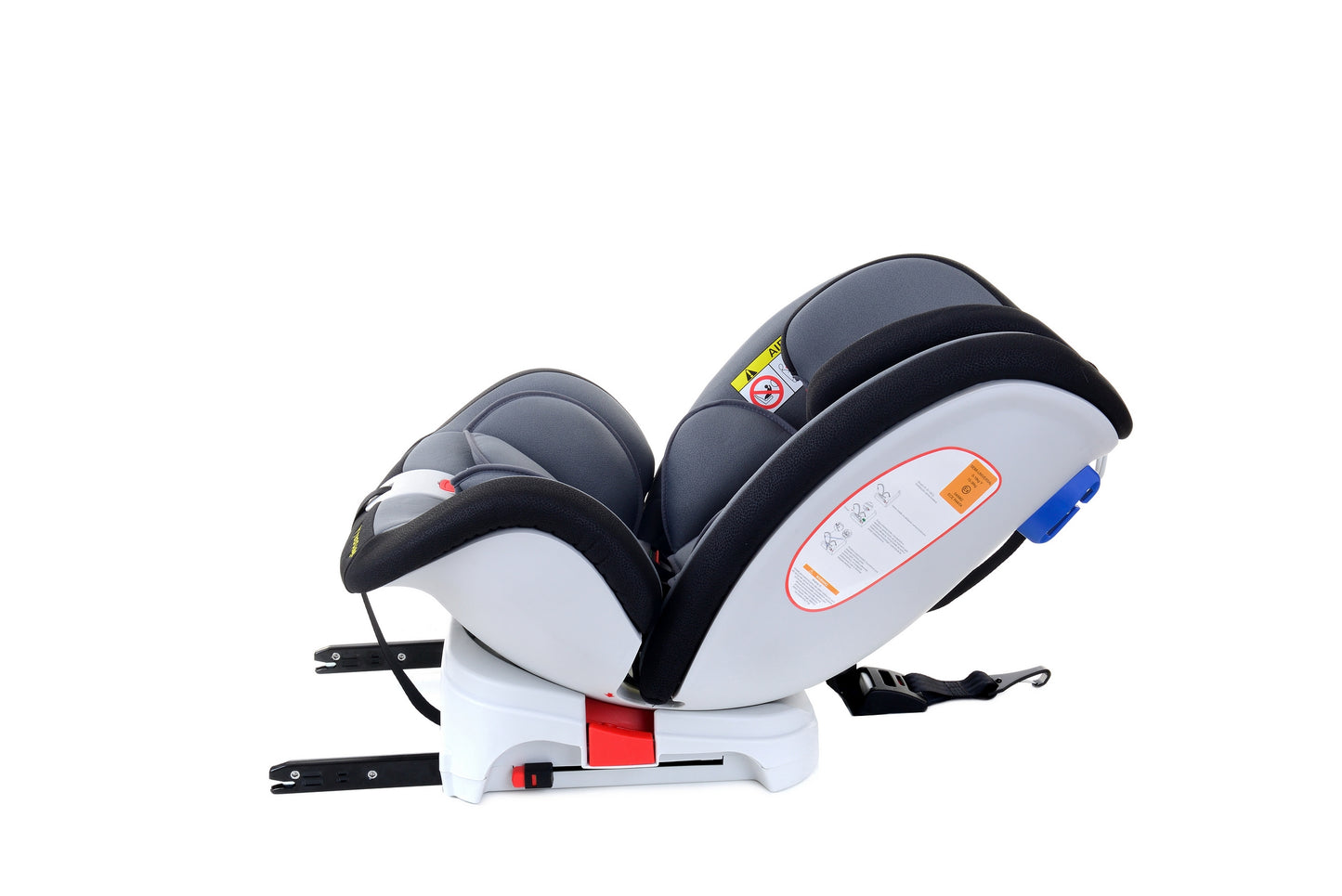 Scaun auto Profesional dedicat pentru copil, BABY JOLIE PRESTIGE IDL Collection , Pentru 3 grupe de greutate intre 0-36 Kg, Tehnologie ISOFIX si Centura TOP TETHER, Rotire 360 grade cu Reglarea pozitiei de somn si a inaltimii tetierei, Negru-Gri