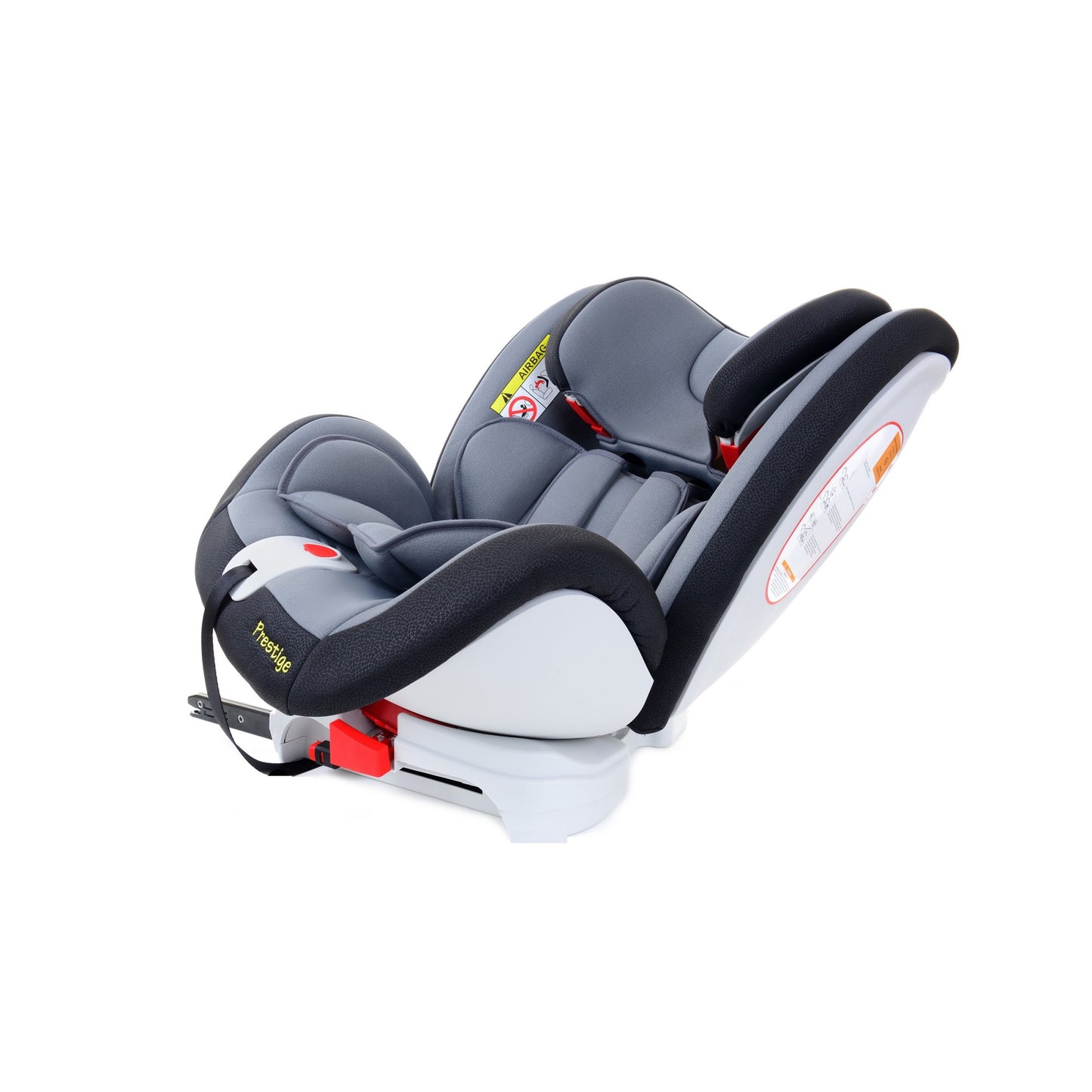 Scaun auto Profesional dedicat pentru copil, BABY JOLIE PRESTIGE IDL Collection , Pentru 3 grupe de greutate intre 0-36 Kg, Tehnologie ISOFIX si Centura TOP TETHER, Rotire 360 grade cu Reglarea pozitiei de somn si a inaltimii tetierei, Negru-Gri