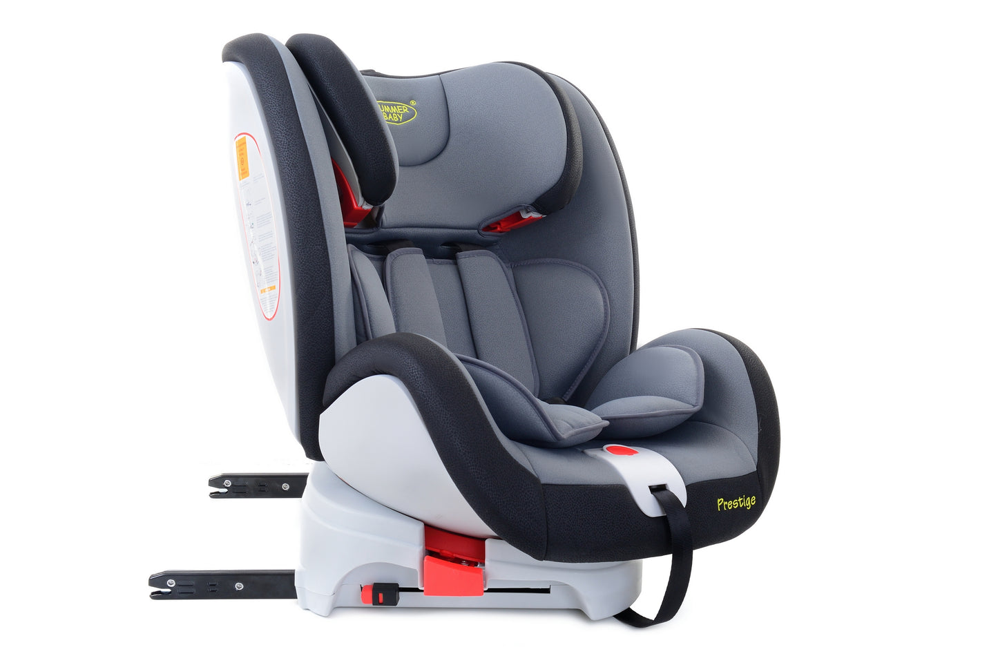 Scaun auto Profesional dedicat pentru copil, BABY JOLIE PRESTIGE IDL Collection , Pentru 3 grupe de greutate intre 0-36 Kg, Tehnologie ISOFIX si Centura TOP TETHER, Rotire 360 grade cu Reglarea pozitiei de somn si a inaltimii tetierei, Negru-Gri
