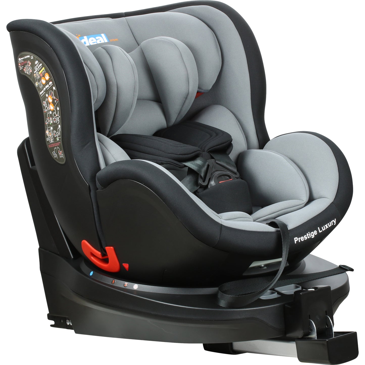 Scaun auto Profesional dedicat pentru copil, BABY JOLIE PRESTIGE LUXURY IDL Collection ,picior telescopic stabil, Pentru 3 grupe de greutate intre 0-36 Kg, Tehnologie ISOFIX , Rotire 360 grade cu Reglarea pozitiei de somn, Negru-Gri