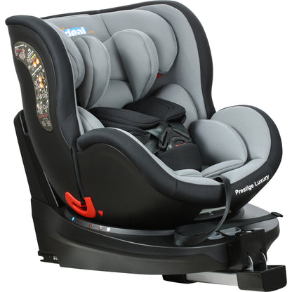 Scaun auto Profesional dedicat pentru copil, BABY JOLIE PRESTIGE LUXURY IDL Collection ,picior telescopic stabil, Pentru 3 grupe de greutate intre 0-36 Kg, Tehnologie ISOFIX , Rotire 360 grade cu Reglarea pozitiei de somn, Negru-Gri