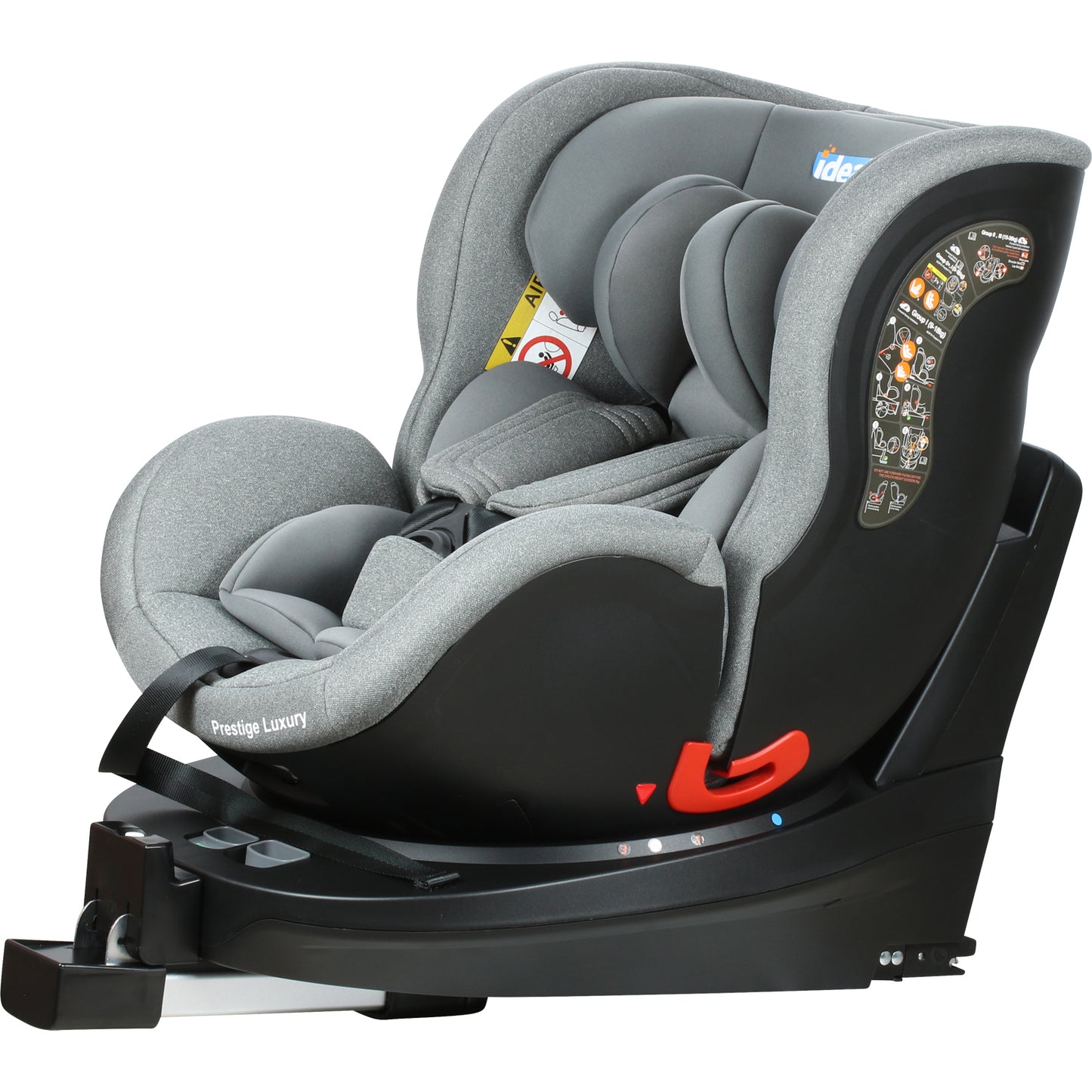 Scaun auto Profesional dedicat pentru copil, BABY JOLIE PRESTIGE LUXURY IDL Collection ,picior telescopic stabil, Pentru 3 grupe de greutate intre 0-36 Kg, Tehnologie ISOFIX , Rotire 360 grade cu Reglarea pozitiei de somn, Gri