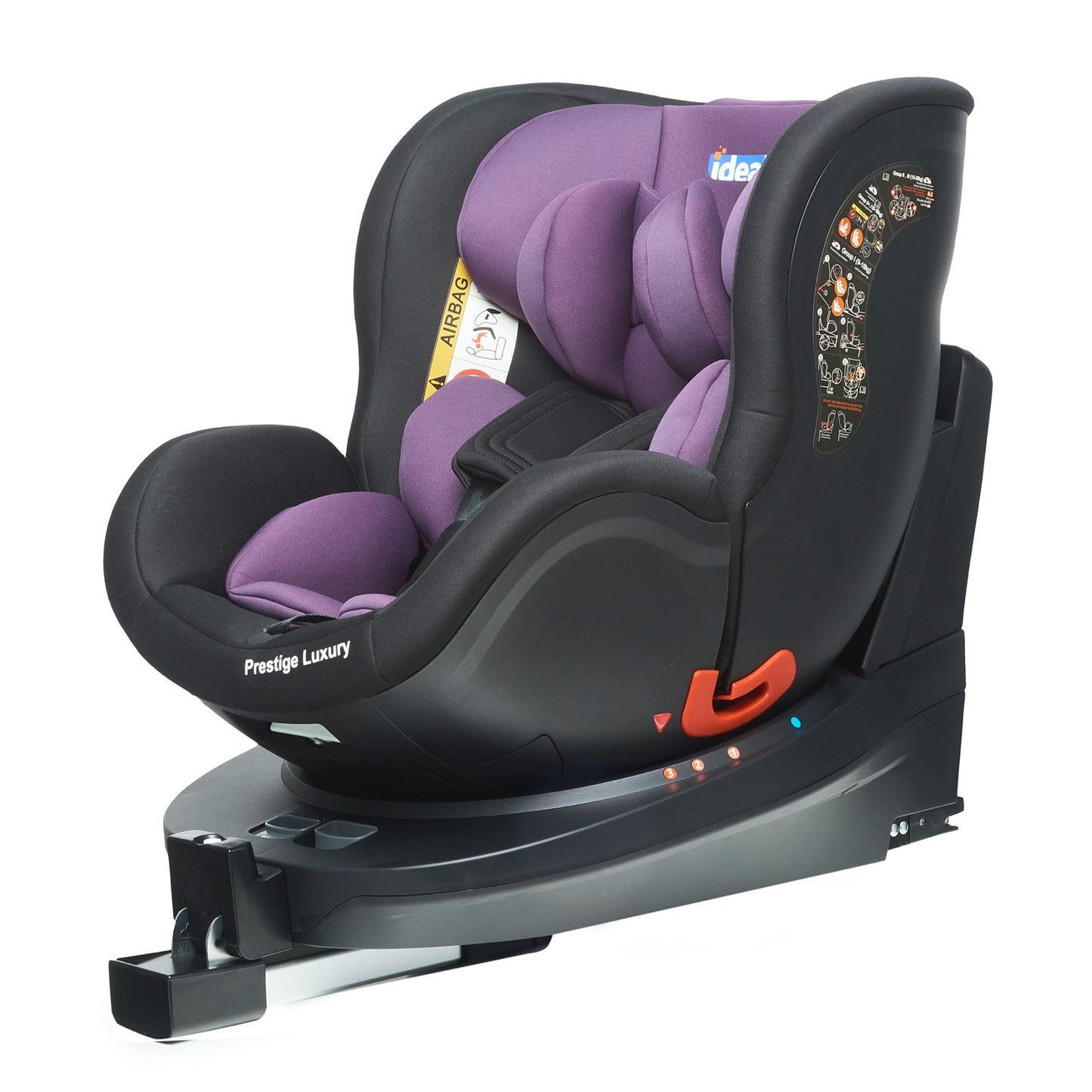Scaun auto Profesional dedicat pentru copil, BABY JOLIE PRESTIGE LUXURY IDL Collection ,picior telescopic stabil, Pentru 3 grupe de greutate intre 0-36 Kg, Tehnologie ISOFIX , Rotire 360 grade cu Reglarea pozitiei de somn, Violet
